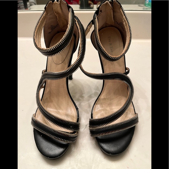 eva and zoe Shoes Womens Eva Zoe White Leather High Heel Strappy